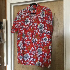 Button up Hawaiian print man's shirt size XL like new condition 100% cotton